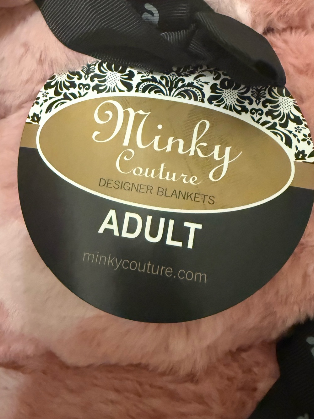 Minky Couture Blanket Pink Adult size 50in x 60in - Picture 2 of 4